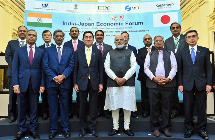 The PM with heads of business at the Indo-Japan Economic Forum
