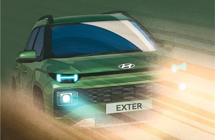 Upcoming Hyundai Exter micro SUV partially revealed