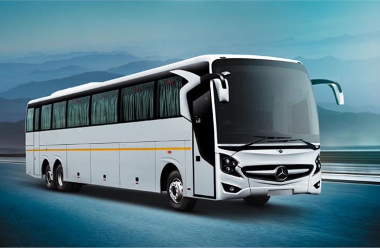 A Mercedes-Benz coach produced at the Chennai plant by Daimler India Commercial Vehicles. 