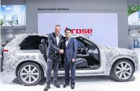Ulrich Schrickel, President and CEO of Brose and Yan Jianming, Head of the Anting Government Office, at the Brose stand in Auto Shanghai 2023.