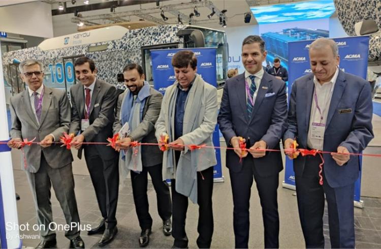 Acting Consul General Gulshan Dhingra inaugurated the India Pavilion, set up by ACMA at IAA 2022, the leading international trade fair for CVs and the transport sector, in Hanover (Image: Vinnie Mehta/Twitter).