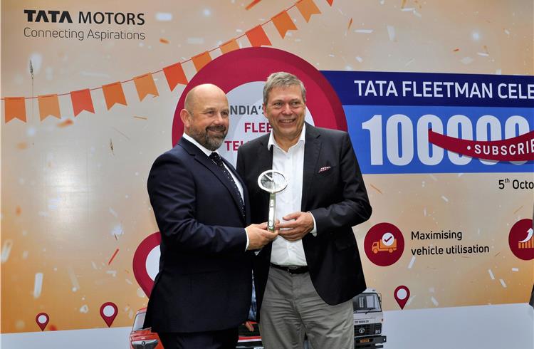 L-R: Matthew Hague, Owner and executive director of Microlise, with Guenter Butschek, CEO & MD, Tata Motors.