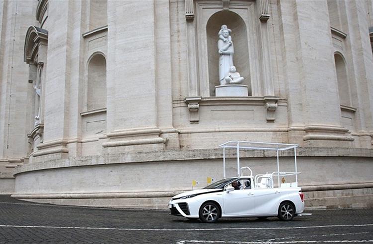 Pope Francis gifted a hydrogen-powered Toyota Mirai