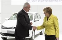 German chancellor Angela Merkel with VW CEO Prof. Dr. Martin Winterkorn.