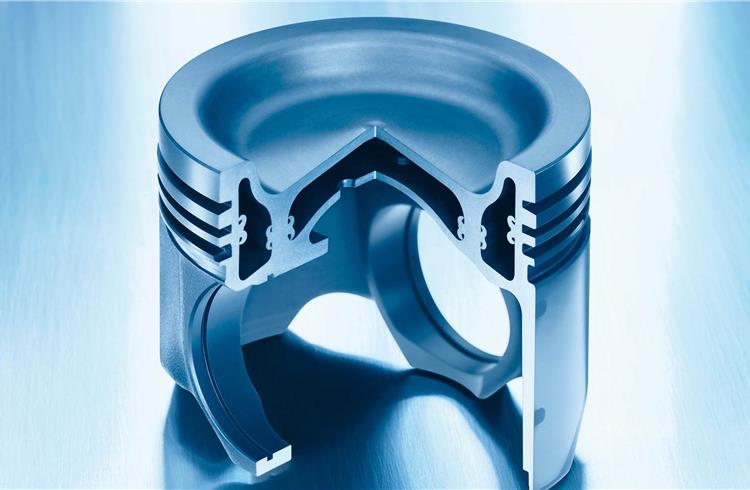 Thanks to the material's high strength, steel pistons can be designed with smaller heights and thinner walls than aluminium ones.
