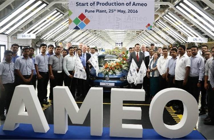 Job No 1 Ameo rolled out of Volkswagen India's Pune plant today.