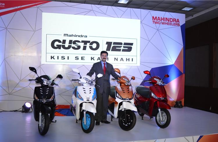 Vinod Sahay, Chief Operating Officer, Mahindra Two Wheelers, at the Gusto 125 launch in Bangalore today.