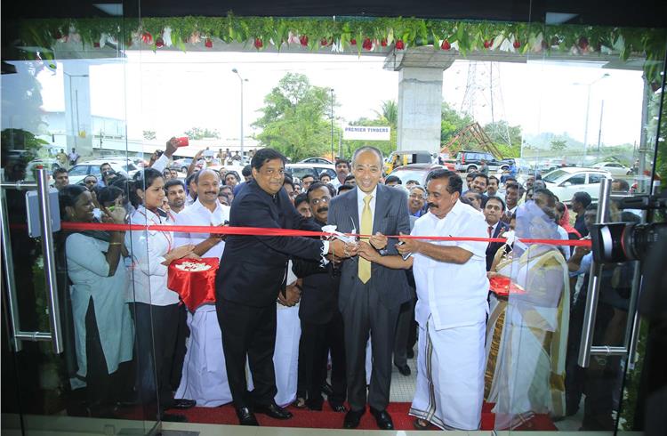 Yoichiro Ueno, president and CEO, Honda Cars India, inaugurating the 300th dealership Perfect Honda in Kochi, Kerala today.