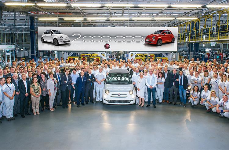 The two millionth Fiat 500 at the Tychy plant in Poland