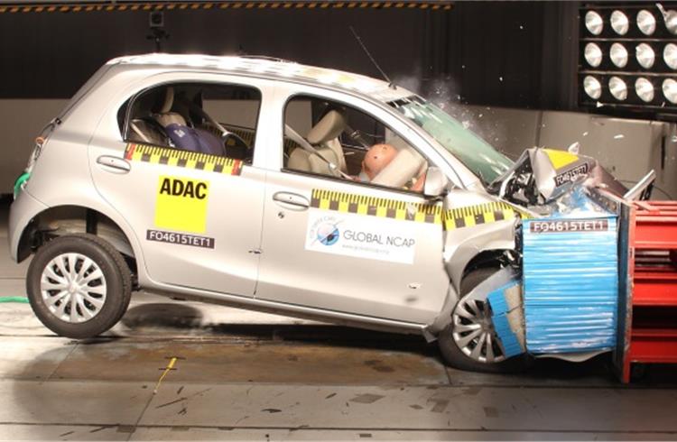 Made-in-India Toyota Etios gets 4-star rating in Global NCAP crash test