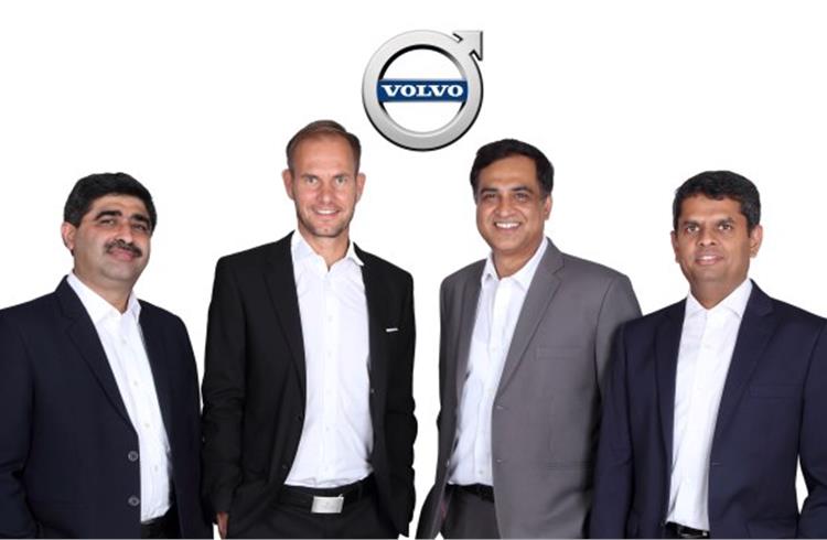 L-R: Jyoti Malhotra, director (Sales, Marketing and PR); Tom von Bonsdorff, MD, Volvo Auto India; Rajeev Chauhan, network director; Nalin Jain, CFO, Volvo Auto India.