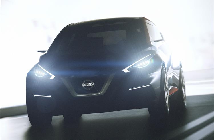 Geneva Motor Show debut for new Sway concept car, which points towards the look of Nissan's new hatchback, due in 2016
