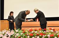 Unnikrishnan C, VP – Operations, Hosur I and Hosur 2, receiving the Deming Prize in Japan.
