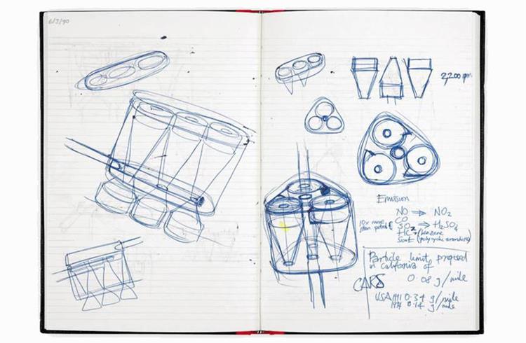 Dyson also revealed sketches of some of the car's technology.