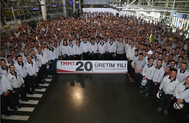 Toyota celebrates 20 years of manufacturing in Turkey, to increase future production, investment