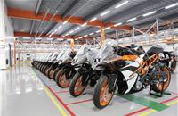 Four key models – the entry level KTM 200 Duke, RC 200, 390 Duke and RC 390 – are to be assembled.