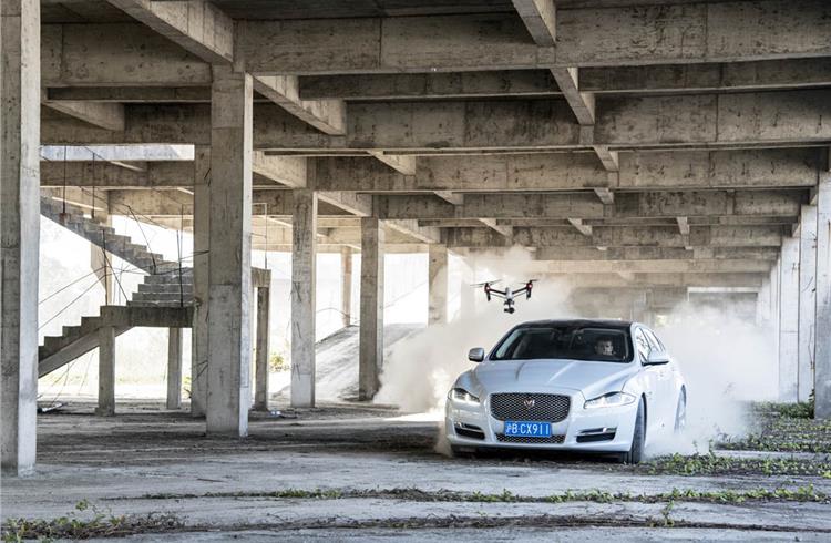 Jaguar XJ takes on top drone in ‘Cat and Mouse’ challenge