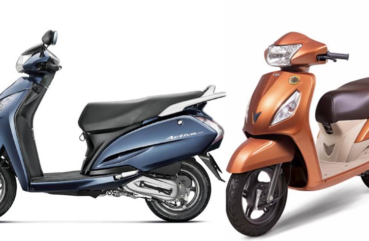 Honda's Activa 125 and the TVS' 110cc Jupiter were among the best-selling scooters in 2014-15.
