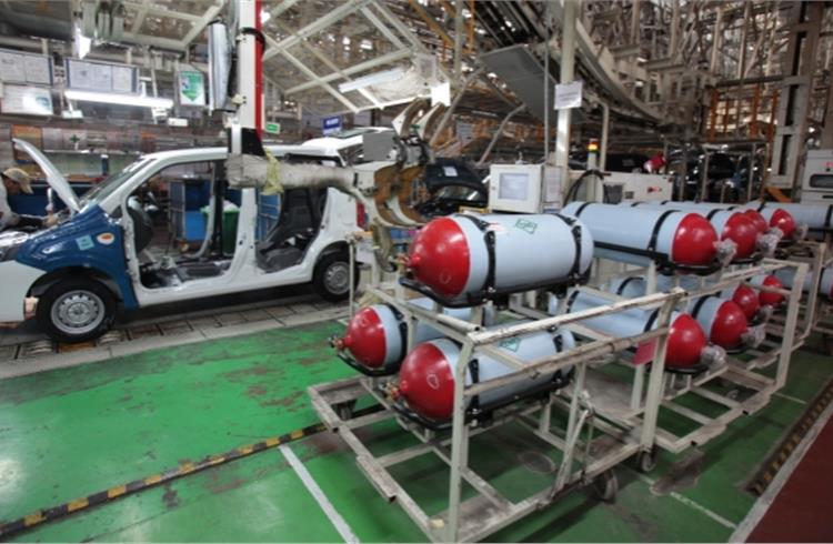 File photo of CNG Wagon R production