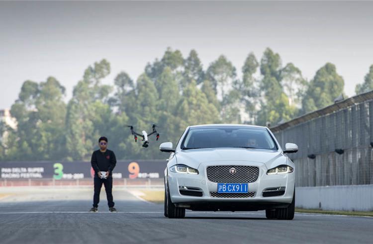 Jaguar XJ takes on top drone in ‘Cat and Mouse’ challenge