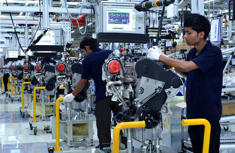 The VW India engine assembly plant. The 1.5-litre engine powers the VW Polo, Vento and Skoda Rapid models.
