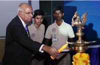 Chief guest Subramanian Ramadorai, adviser to PM Narendra Modi  in NSDC, and vice-chairman, TCS, lights the ceremonial lamp.
