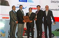 Arvind Saxena and Hemant Nagpal present the Digital Initiatives award to V J Honda.
