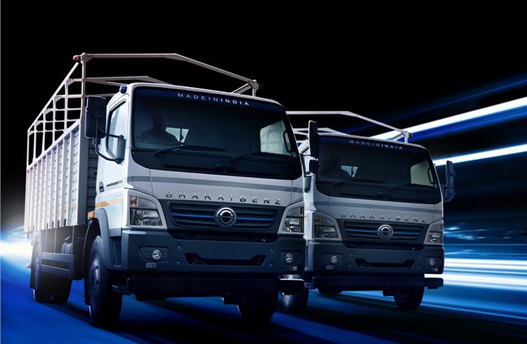 The new BharatBenz range of medium duty trucks is available in BS-III, BS-IV and Euro-6.