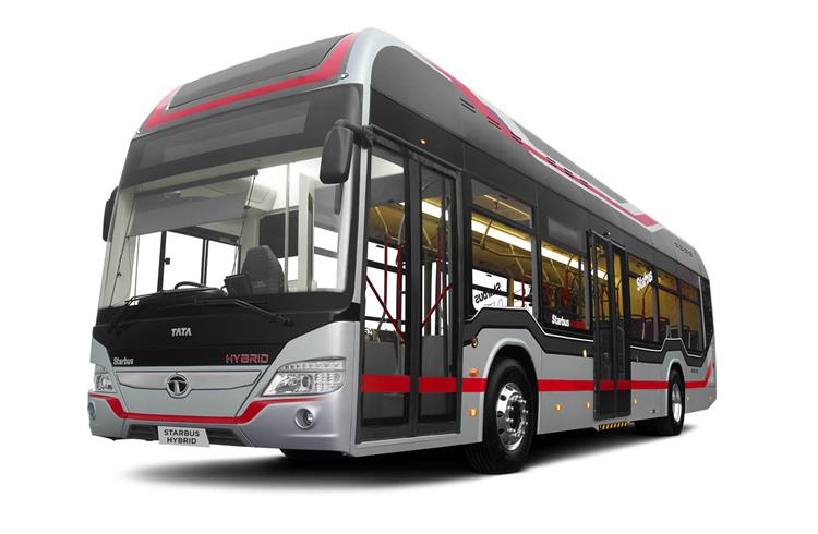 The Hybrid Starbus, which uses diesel and electric motors in series hybrid mode, offers 25-30% fuel savings and emission reduction compared to conventional buses.