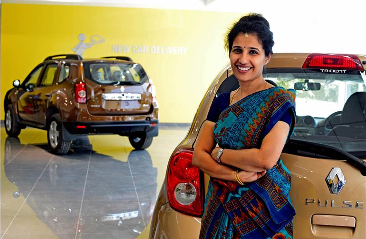Rashmi Raj, sales manager at a Renault India dealership in Bangalore.