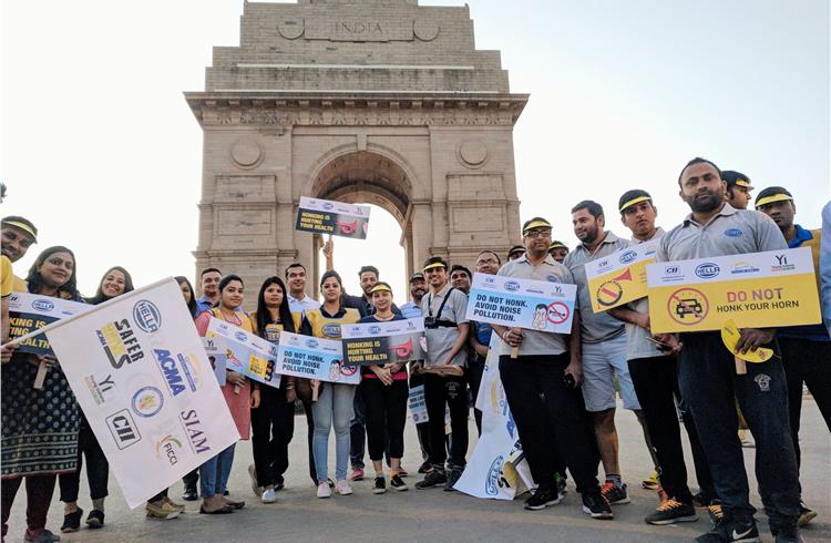 The 250km walkathon to promote road safety awareness was flagged off at India Gate today.