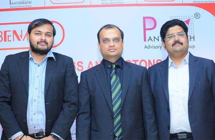 L-R: Saahil Kinkhabwala, Pantomath Capital Advisors; Vivek Benara MD, Benara Bearings & Pistons Limited and Viren Jain.