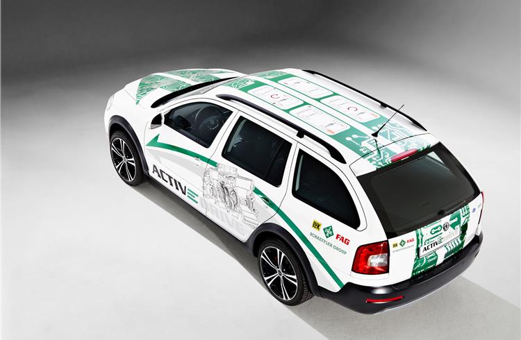 Schaeffler's ACTIVeDRIVE concept vehicle for electric mobility with active torque distribution.
