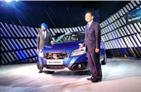 R S Kalsi, ED (sales & marketing) and Kenichi Ayukawa, MD & CEO, Maruti Suzuki India, at the S-Cross launch in New Delhi.