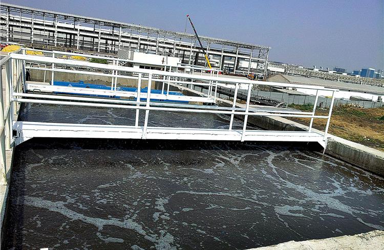 This sewage treatment plant at the Manesar unit uses high-quality water from the reverse osmosis and mixed bed systems for paint shop and manufacturing purposes.