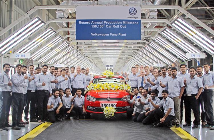 Volkswagen India produces 150,150 cars in 2017, up 3.45% YoY 