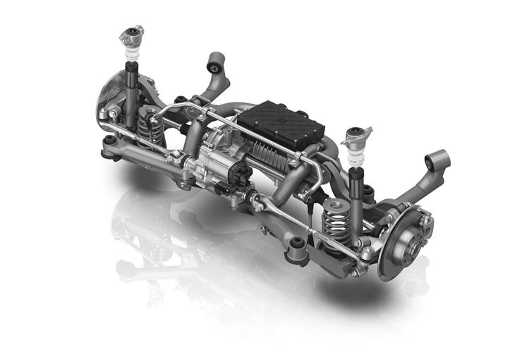 Modular rear axle concept: The basic axle can be combined with ZF's AKC (Active Kinematics Control) rear axle steering as well as with electric axle drive systems or conventional rear axle drives, dep