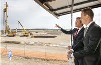 Pictures Groundbreaking for first “Full-Flex Plant” of Mercedes-Benz Cars: Markus Schäfer (l.), Member of the Divisional Board of Mercedes-Benz Cars, Production and Supply Chain, and Péter Szijjártó (r.), Minister of Foreign Affairs and Trade of Hungary.