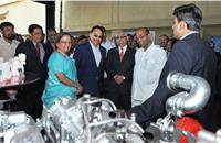 L-R: Rashmi Urdhwareshe, director, ARAI;  Vikram Kirloskar, vice-president, ARAI; Rajan Wadhera, president, ARAI; and Anant Geete, at one of the many labs.