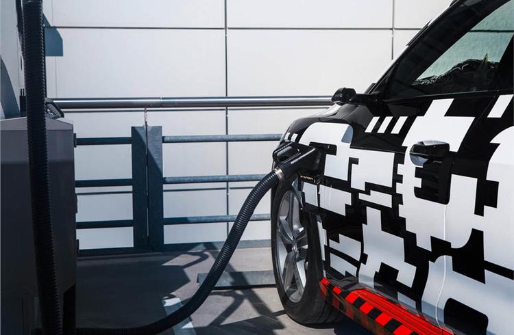 The E-tron will be capable of 150kWh DC fast-charging – that's more rapid than the Tesla Supercharger network
