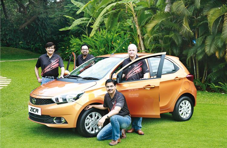 Team effort: Tata Motors' Mayank Pareek, Pratap Bose, Dr Tim Leverton and Girish Wagh with the Zica which is to be launched on January 20.