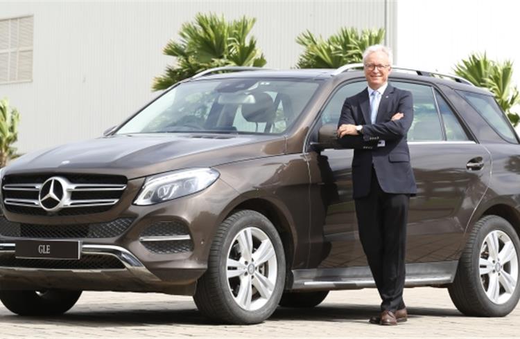Roland Folger, MD and CEO of Mercedes-Benz India, with the GLE 400 4MATIC.