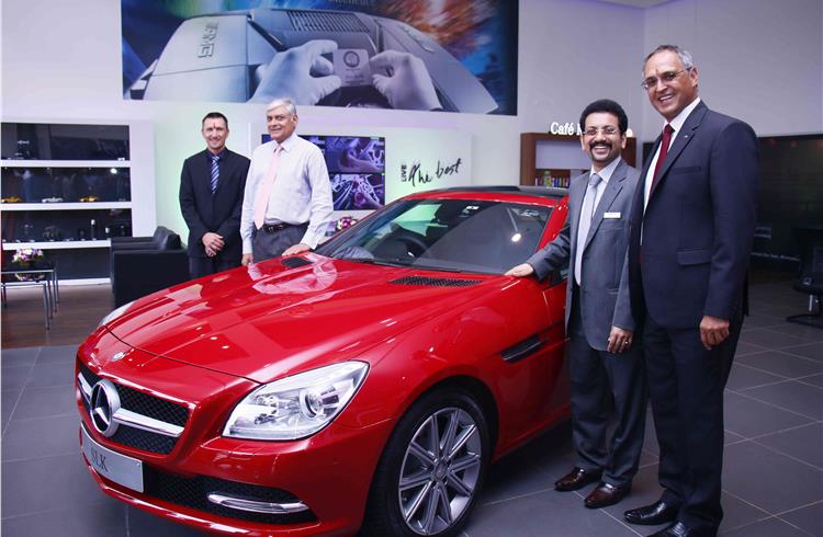 L-R: Boris Fitz, VP (Sales and Network Development), Mercedes-Benz India; Sharath Vijayraghavan, ED, Sundaram Motors; SS Ramasubramaniam, VP (Cars) and Eberhard Kern, MD & CEO, Mercedes-Benz India at 