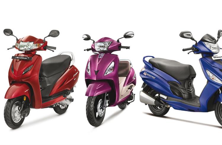 While the Honda Activa has unassailable lead, the TVS Jupiter has breezed ahead of the Hero Maestro.