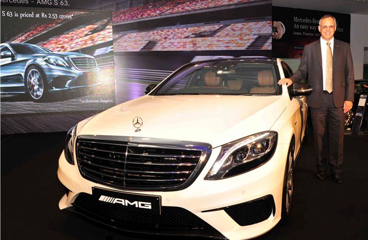 Eberhard Kern, MD and CEO, Mercedes-Benz India, at the launch of the S 63 AMG in Bangalore.