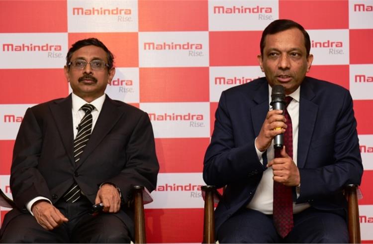 L-R: Mr. V.S. Parthasarathy, Chief Financial Officer, Mahindra & Mahindra Ltd. & Dr. Pawan Goenka, Executive Director, Mahindra & Mahindra Ltd. at the announcement of company’s Q2FY16 financial result