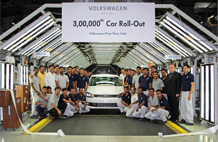 Volkswagen India rolls out 300,000th car from Pune plant