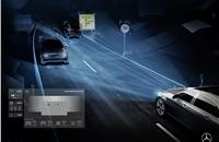 The onboard camera and sensor systems detect other road users.