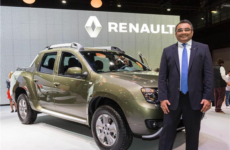 Ashwani Gupta, vice-president, Light Commercial Vehicles Division (LCV), Renault, at the Duster Oroch reveal.