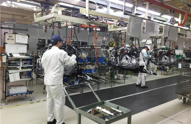 The 1.5-litre Earth Dreams i-DTEC engine being assembled at Honda Cars India's Tapukara plant in Rajasthan. .
